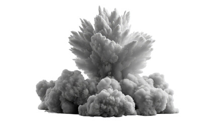 Powerful Explosion: A grayscale image captures the raw energy of an explosive event, showcasing billowing smoke and the sheer force of the blast.