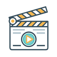 Clapperboard Icon Representing Creative Media Production and Film Making