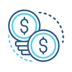 Fototapeta premium Coins Icon Representing Currency and Financial Transactions