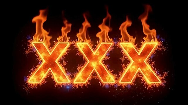 Xxx burning animation fire effect graphic motion design hot flame video visual design element cool art