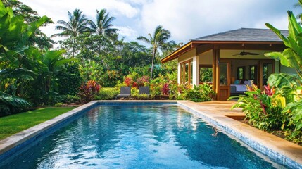 Tropical paradise pool house