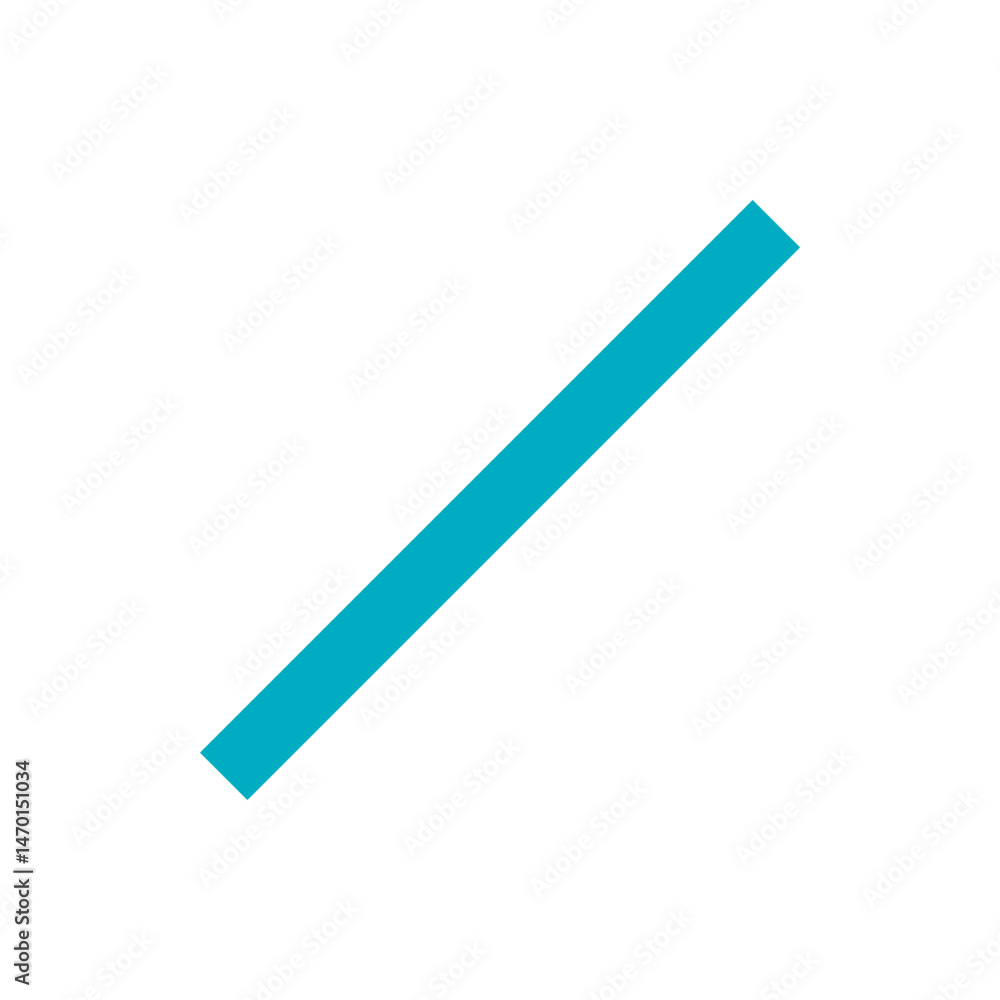 Poster a teal colored diagonal stripe running from the upper right to the lower left on a white background 