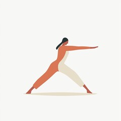 Fototapeta premium Dynamic woman practicing yoga in a minimalistic studio during a calm morning