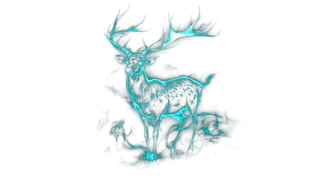 Luminous Stag Patronus, dark background, fantasy art, magic