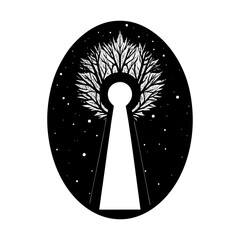 Key Hole Silhouette vector illustration