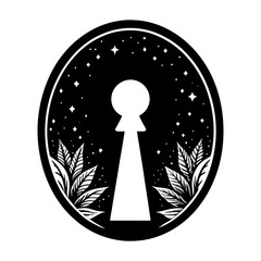 Key Hole Silhouette vector illustration