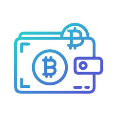 Digital Wallet with Bitcoin Icon Representing Cryptocurrency Storage and Secure Payment