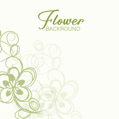Abstract floral vector design with green leaves and flower patterns offers a natural, ornate spring illustration