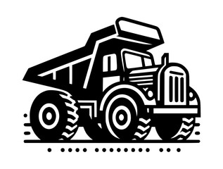 Naklejka premium Vintage Loader Truck Icon Logo Black Vector
