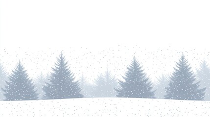 Simple winter forest scene under falling snow.