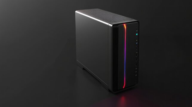 Modern computer case with illuminated accents