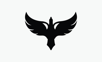 albatross bird silhouette, flying seabird vector, wide wingspan shape, black white albatross, ocean bird outline