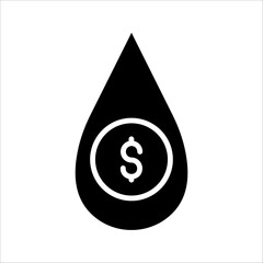 Water rate Icon Symbol isolated white background. vector illustration. color editable.