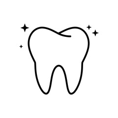 Teeth outline vector icon