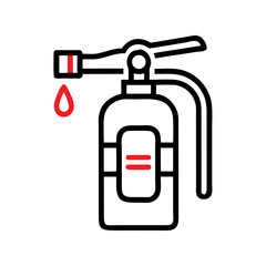 Fire Extinguisher with Hose Icon – Fire Safety Equipment Vector