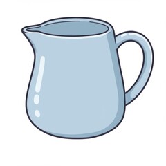 Light Blue Ceramic Milk Pitcher Illustration
