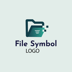 A sleek minimalist folder logo with pixel elements, ideal for software, IT companies, or digital cloud solutions,