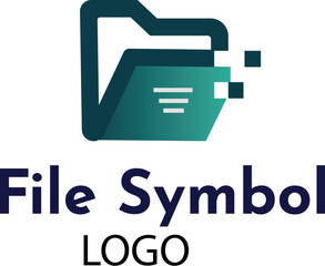 A sleek minimalist folder logo with pixel elements, ideal for software, IT companies, or digital cloud solutions,