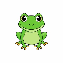 Obraz premium Cute cartoon frog vector illustration isolated on white background for kids