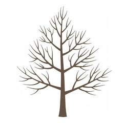 Obraz premium Brown Bare Tree Illustration on White Background