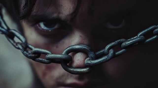 A young boy with a chain around his neck