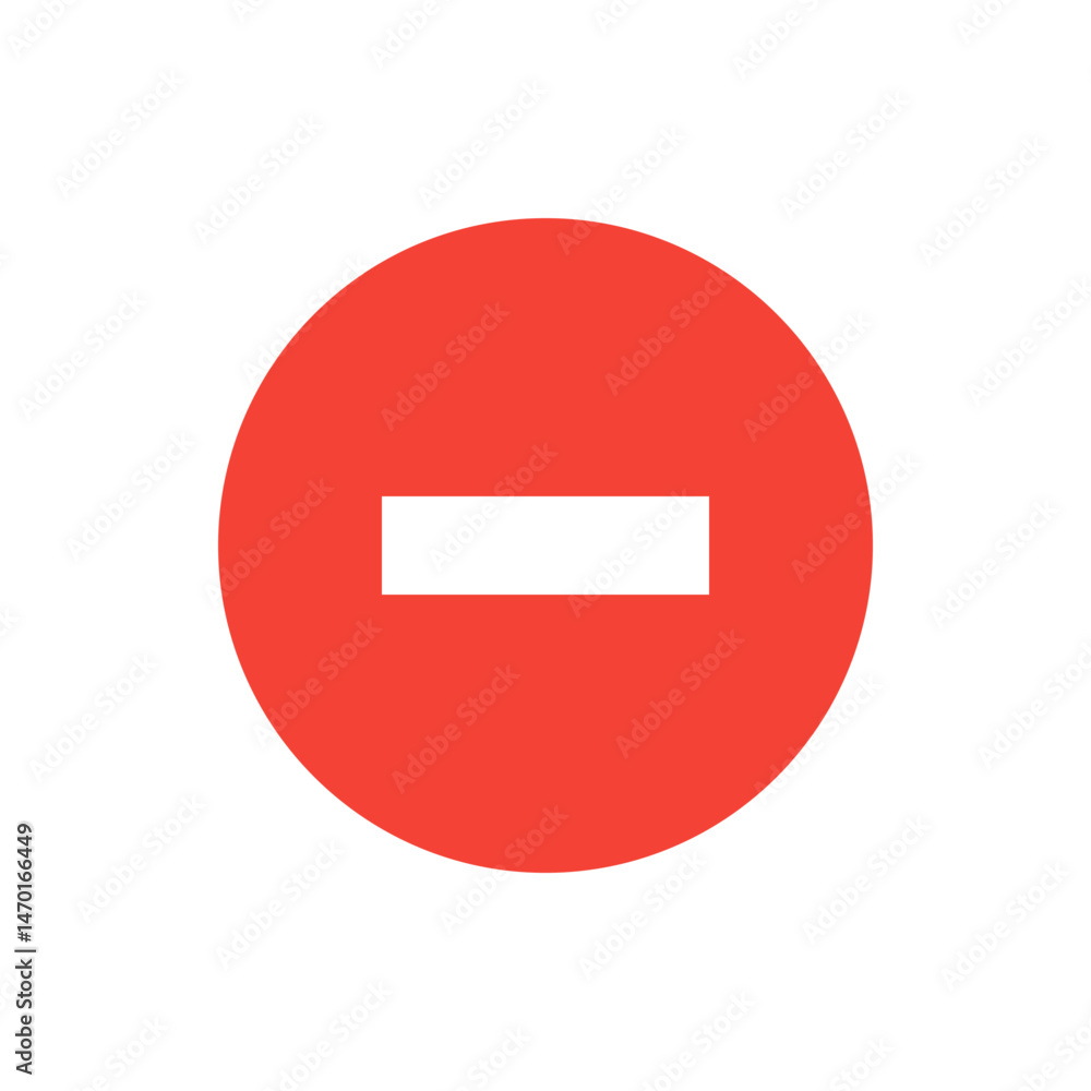 Poster a red circle with a white horizontal rectangle in the center indicating a restriction or prohibition