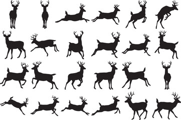 Black Deer Silhouette Variations