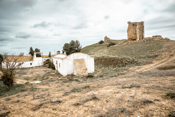 ruins of the castle of Torres Alocaz, Utrera, Sevilla, Andalusia, Spain