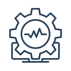 Gear with Pulse Icon &ndash; Performance Monitoring, Efficiency, and System Optimization Symbol