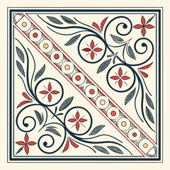 Alpona border design for doorways vector illustration  