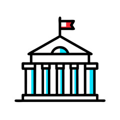 Government Building Icon – Institution, Authority, and Public Administration Symbol