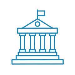 Government Building Icon – Institution, Authority, and Public Administration Symbol