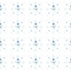 White winter seamless pattern with snowman