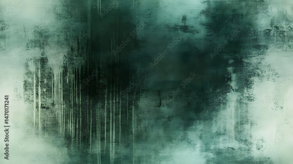 Poster a textured abstract design with deep teal and gray tones.
