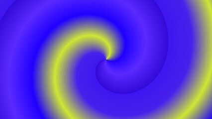 A hypnotic spiral of vibrant blue and yellow hues