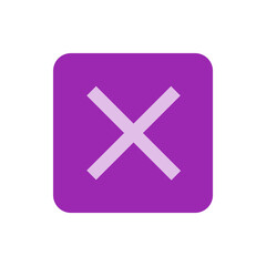 Fototapeta premium A purple square with rounded corners containing a light purple x shape in the center of the square image