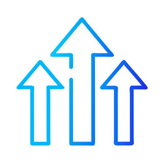  Growth Arrows Icon – Business Expansion, Progress, and Success Symbol