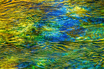 Yellow Green Snoqualme River Abstract Valley Trail North Bend Washington
