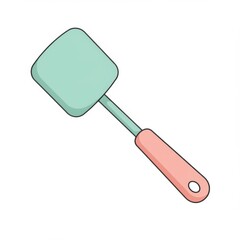Mint Green and Pink Spatula Illustration