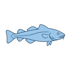 Obraz premium Light Blue Cod Fish Illustration