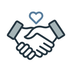 Obraz premium Handshake Icon Representing Wedding Agreement – Vector Partnership and Commitment Symbol