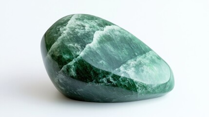 Polished, green gemstone
