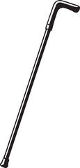Walking Stick Silhouette Black Vector | Elderly Support Stick Clipart Vector