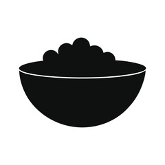 black bowl with red and white bowls