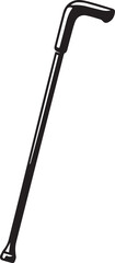 Walking Stick Silhouette Black Vector | Elderly Support Stick Clipart Vector