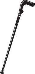 Walking Stick Silhouette Black Vector | Elderly Support Stick Clipart Vector