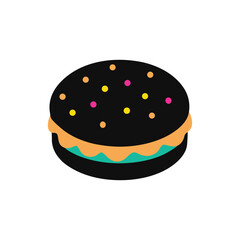 hamburger on blue background