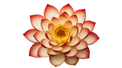 Isolated red lotus flower blossom bloom floral plant nature beauty petal zen meditation wallpaper background on transparent background