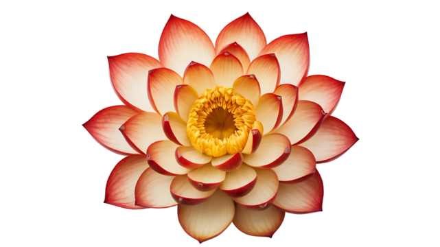 Isolated red lotus flower blossom bloom floral plant nature beauty petal zen meditation wallpaper background on transparent background