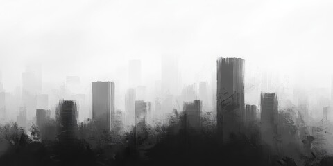Fototapeta premium Misty city skyline
